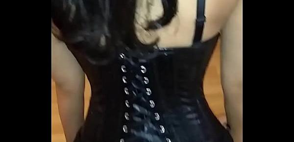  shy desi skinny on black corset does a Awkward Lap Dance - POV